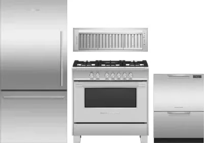 4 Piece Package Includes Refrigerator, Range, Hood And Dishwasher